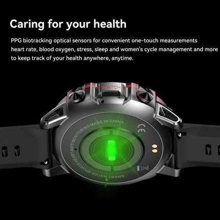 Smart Watch for Everyday Health Tracking and Daily Notifications showing rear optical sensor for heart rate blood oxygen sleep tracking