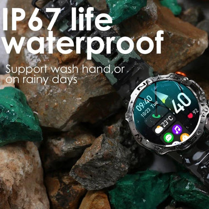 Reliable Smart Watch for Everyday Health Tracking and Connections waterproof rugged watch showing heart rate, weather and message alerts