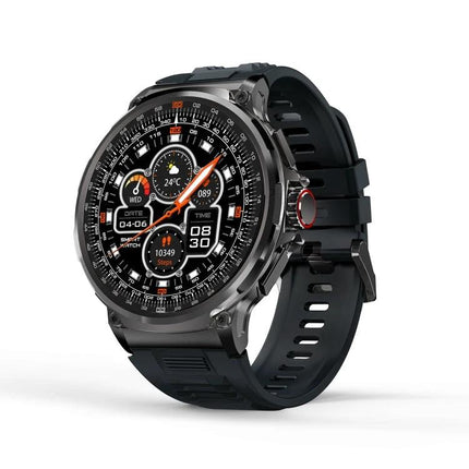Smart Watch for Everyday Activity and Health Monitoring - sleek black smartwatch displaying step count, heart rate, sleep and activity reminders
