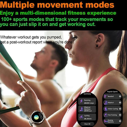 Smart Watch for Everyday Activity and Health Monitoring showing workout tracking, sleep monitoring, step count and multi-sport modes on wrist display