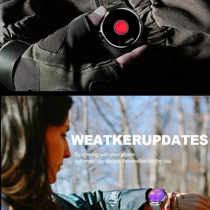 Smart Watch for Everyday Activity and Health Monitoring showing wrist device displaying activity and weather updates