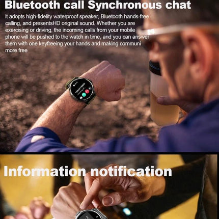 Smart Watch for Everyday Activity and Health Monitoring - person outdoors checking smartwatch with call and notification screens
