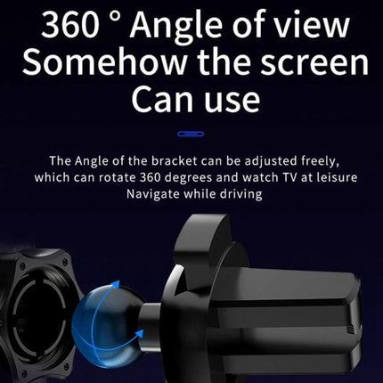 Infrared Wireless Car Phone Holder With Auto Clamp showing 360° adjustable ball joint for air vent mount and one-handed infrared auto clamp