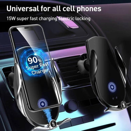 Infrared Induction Wireless Car Holder For Air Outlet - automatic infrared grip wireless charging car mount for dashboard vents, portrait and landscape use