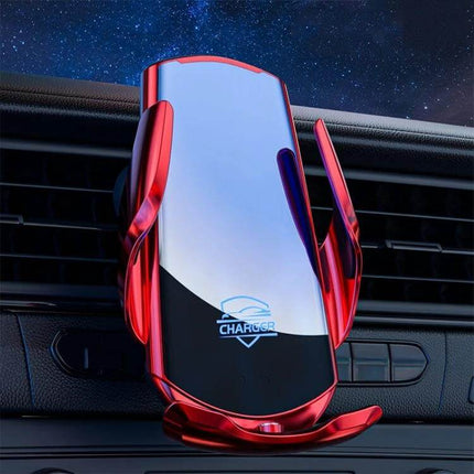 Infrared Induction Wireless Car Charger For Air Vent Mount attached to car vent, hands-free infrared charging and one-handed mount
