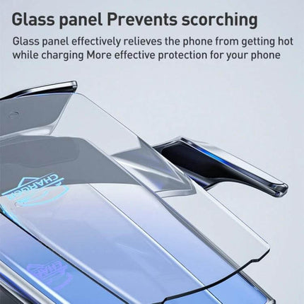 Infrared Induction Wireless Car Charger For Air Vent Mount with glass panel to prevent phone overheating during wireless charging