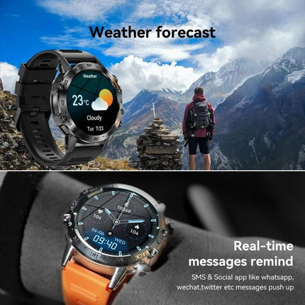 Daily Smart Watch for Tracking Everyday Health and Activity - rugged smartwatch showing weather, heart rate and notifications for outdoor fitness tracking
