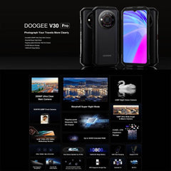 DOOGEE V30 Pro: 200MP Triple Camera, 10800mAh Battery, 6.58" 120Hz Display, Android 13, Dimensity 1080, 5G, NFC, OTG, Side Fingerprint, Google Pay Support