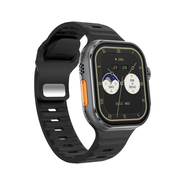Companion Watch for Daily Routines and Everyday Tasks - black smartwatch showing activity tracking, notifications and Bluetooth call button