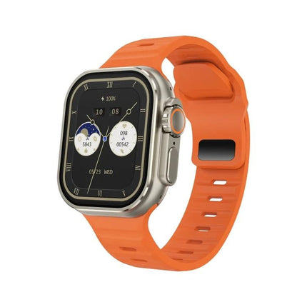 Companion Watch for Daily Routines and Everyday Tasks with orange sport band, activity tracking, notifications and Bluetooth calling