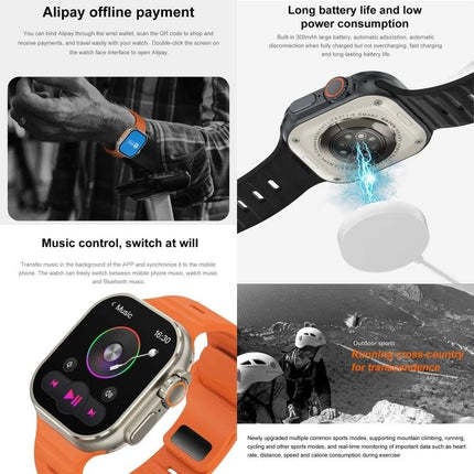Companion Watch for Daily Routines and Everyday Tasks - sleek smartwatch showing notifications, music control, long battery, Bluetooth calls (orange strap)