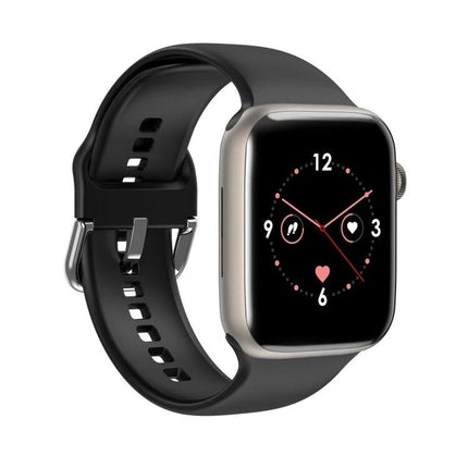 Essential Bracelet for Daily Health and Activity Tracking - sleek black smart bracelet showing heart rate, sleep and activity icons on digital watch face