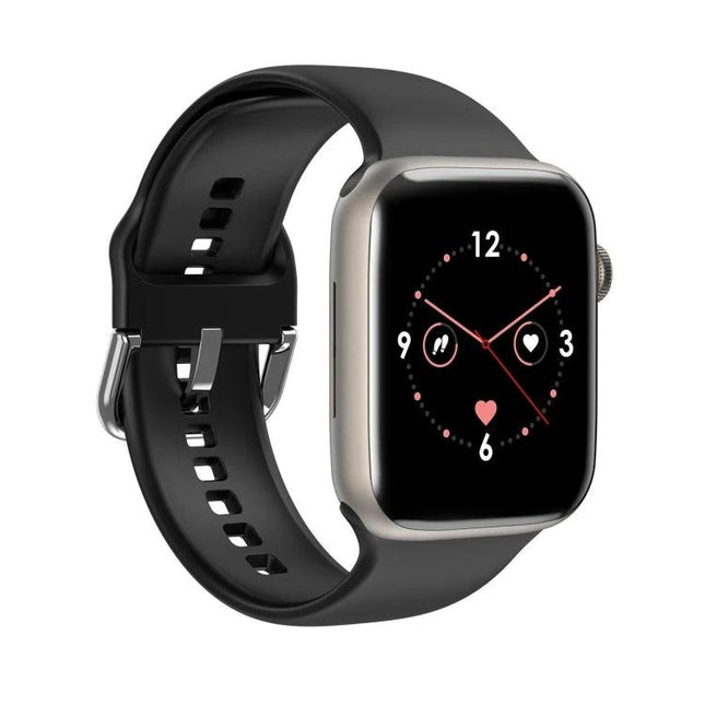 Essential Bracelet for Daily Health and Activity Tracking - sleek black smart bracelet showing heart rate, sleep and activity icons on digital watch face