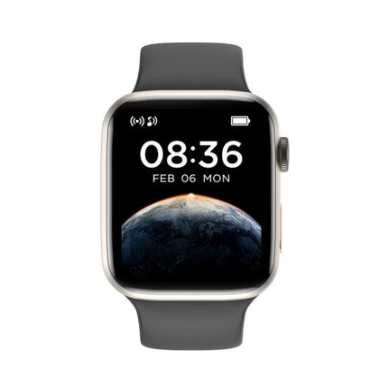 Essential Bracelet for Daily Health and Activity Tracking - sleek smartwatch with black strap showing time, date and notification icons