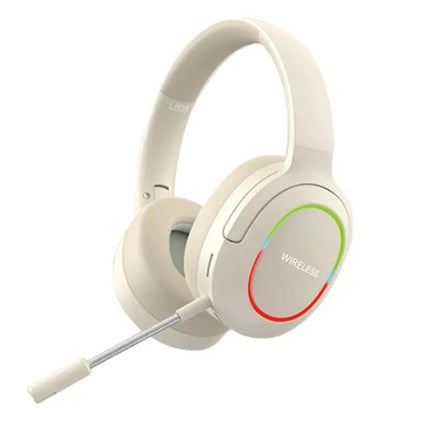 Ima Foldable Wireless Gaming Headset With Mic For Calls And Music white foldable headset with ENC mic and Bluetooth 5.1 comfort