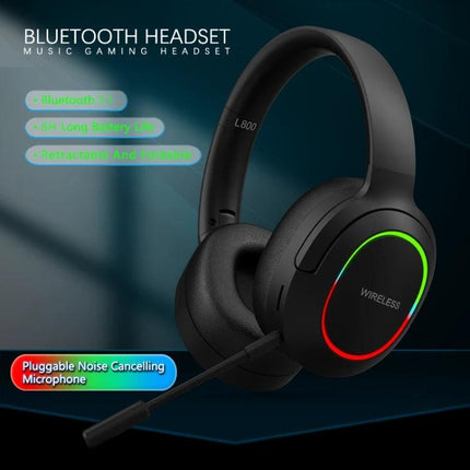 Ima Foldable Wireless Gaming Headset With Mic For Calls And Music showing L800 foldable Bluetooth headset with mic and ENC