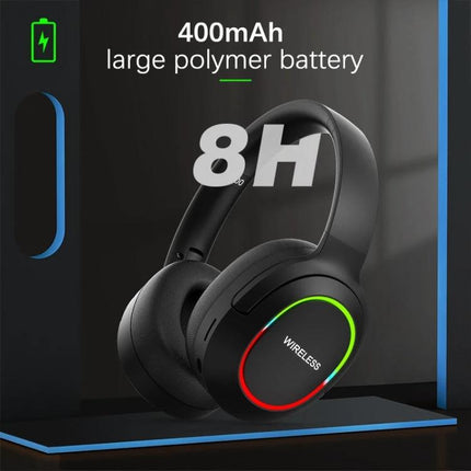 Ima Foldable Wireless Gaming Headset With Mic For Calls And Music showcasing 400mAh battery, 8H playtime, foldable design