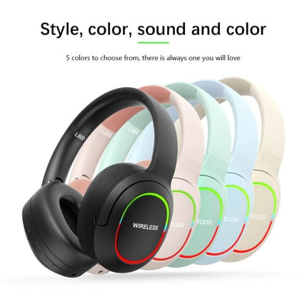Ima Foldable Wireless Gaming Headset With Mic For Calls And Music shown in five pastel colors, foldable over-ear design