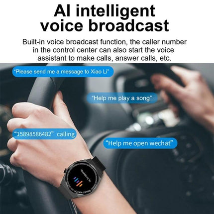GT3 Smart Bracelet for Daily Health and Activity Tracking showing voice assistant features and heart rate notifications while driving