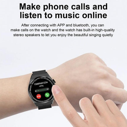 GT3 Smart Bracelet for Daily Health and Activity Tracking showing incoming call screen and music control on wrist with finger tapping