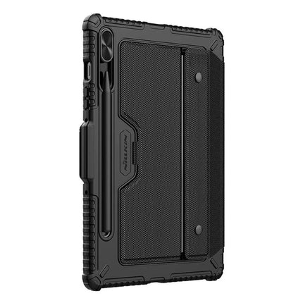 Nillkin Backlit Keyboard Case for Samsung Galaxy Tab S9 Series shown as rugged black protective folio with detachable backlit keyboard