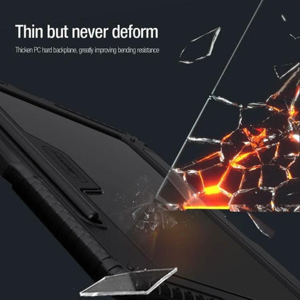 Nillkin Backlit Keyboard Case for Samsung Galaxy Tab S9 Series showing thin but durable backplate resisting impact and bending
