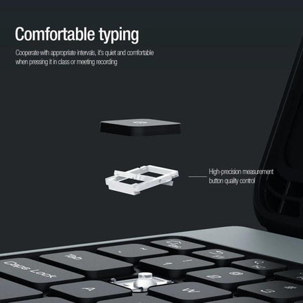 Nillkin Backlit Keyboard Case for Samsung Galaxy Tab S9 Series showing close-up of detachable backlit keys and comfortable typing design