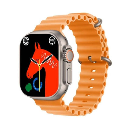 Essential Wearable for Monitoring Daily Health and Activity - orange smart bracelet showing heart rate and activity tracking
