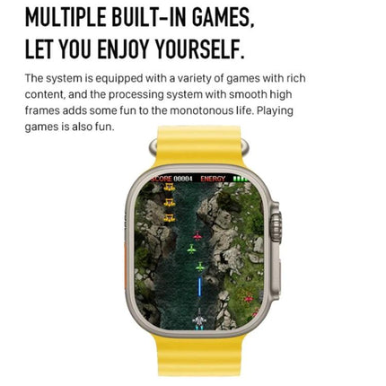 Essential Wearable for Monitoring Daily Health and Activity showing a yellow smart bracelet with built-in games on its screen, heart rate and activity monitoring features