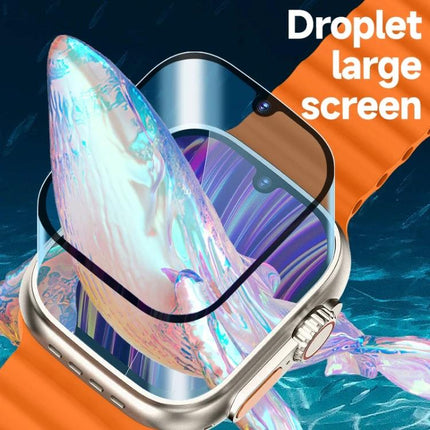 A Practical Smart Watch for Daily Connectivity and Use - orange strap watch with droplet large screen showcasing call, notification and activity features