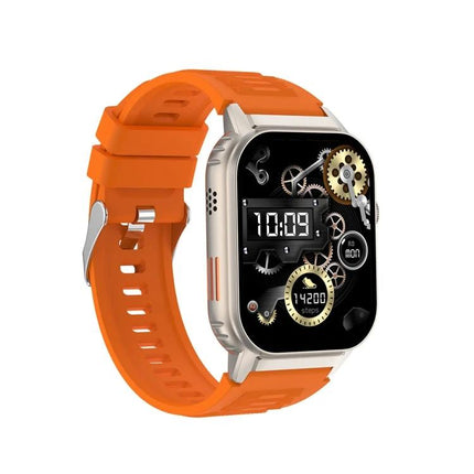 G41 Bracelet for Everyday Wellness and Daily Activity Tracking - orange strap smart watch showing time, steps, heart rate and activity icons