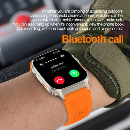 G41 Bracelet for Everyday Wellness and Daily Activity Tracking — orange smartwatch showing Bluetooth call and heart rate monitoring