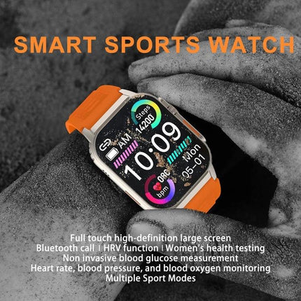 G41 Bracelet for Everyday Wellness and Daily Activity Tracking — orange-banded smart watch showing steps, heart rate, sleep and activity metrics