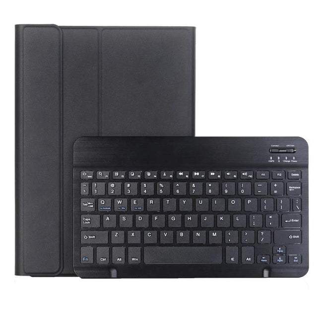 Candy Color Protective Tablet Case with Bluetooth Keyboard in black, slim folio cover with detachable Bluetooth keyboard for travel and study