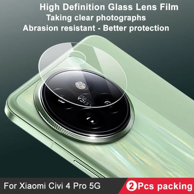 IMAK HD Glass Protective Film For Xiaomi Rear Cameras ultra-clear tempered lens protector for Xiaomi Civi 4 Pro 5G, scratch and fingerprint resistant