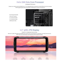 DOOGEE Smini 4.5" Android 13 Smartphone with Helio G99, Side Fingerprint, 8GB RAM, 256GB Storage, 4G, NFC, Google Pay Support
