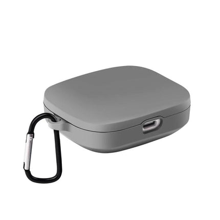Keep Your Xiaomi Earbuds Protected for Daily Commutes silicone protective case with carabiner, gray