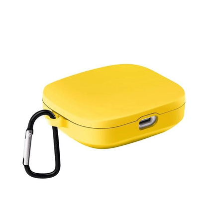 Keep Your Xiaomi Earbuds Protected for Daily Commutes yellow silicone protective case with carabiner