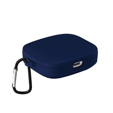 Keep Your Xiaomi Earbuds Protected for Daily Commutes navy silicone case with carabiner for scratch and impact protection