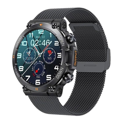 Essential Wristband for Everyday Health and Activity Tracking - sleek black fitness smartwatch showing heart rate, step count, sleep and call reminders