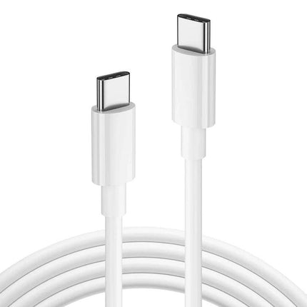 Essential Charging Cable for Phones in Daily Life – white USB-C to USB-C cable for fast charging and data transfer, ideal for commuting and travel