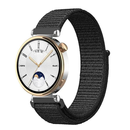 Universal 18mm Nylon Loop Watch Band Adjustable Black