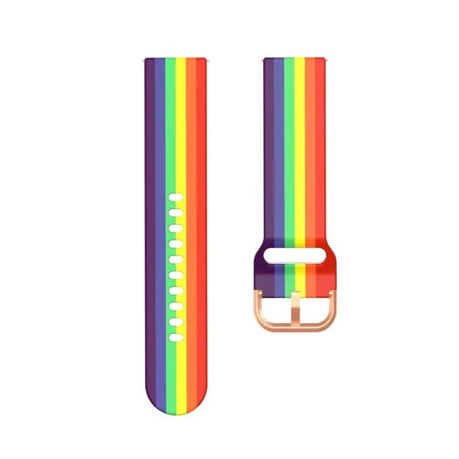 Universal Rainbow Silicone Watch Strap Replacement 20mm 22mm