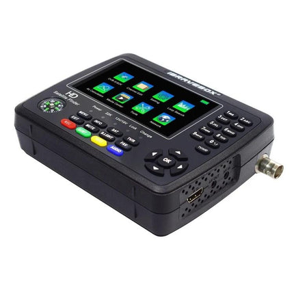 iBravebox Digital Satellite Signal Finder with 4.3-Inch Display handheld meter showing 4.3-inch color screen and control buttons