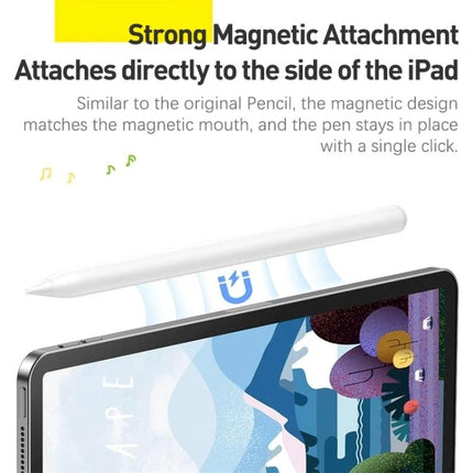Lenovo ThinkPlus Magnetic Stylus Pen for Touch Screen Writing attaching magnetically to the side of an iPad for precise note-taking