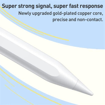 Lenovo ThinkPlus Magnetic Stylus Pen for Touch Screen Writing white stylus close-up showing gold-plated core and responsive tip
