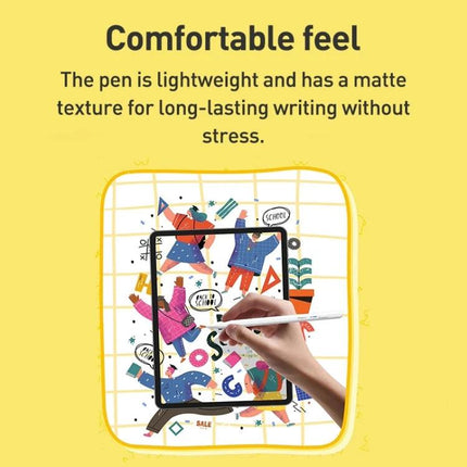 Lenovo ThinkPlus Magnetic Stylus Pen for Touch Screen Writing shown drawing colorful illustrations on a tablet with magnetic attachment and comfortable matte grip