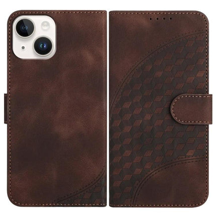 Elephant Head Embossed Leather Case With Lanyard iPhone 13 Pro Max and 13 Pro brown wallet-style PU leather phone case with lanyard and card slots