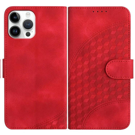Elephant Embossed Leather Phone Case With Lanyard For iPhone 13 Mini 12 Series - red wallet-style PU leather case with embossed elephant texture and lanyard