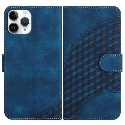 Elephant Head Embossed Case With Lanyard Wallet Stand For iPhone 11 Pro XS X XR - blue PU leather wallet case with stand and lanyard